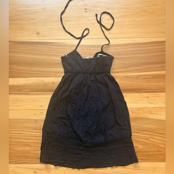 Vintage Black Summery Crochet Halter neck Dress Rip Curl Size Small - Picture 4 of 4